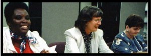 Picture of Lois Curtis, Sue Jamieson, and Elaine Wilson sitting at a table